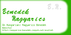 benedek magyarics business card